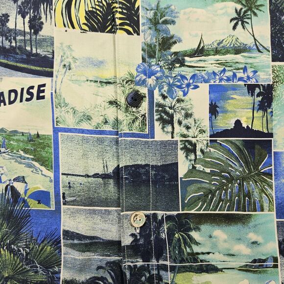 Tommy Bahama Shirt Mens XL Silk Hawaiian Short Sleeve Island Snapshot Paradise - Picture 5 of 11